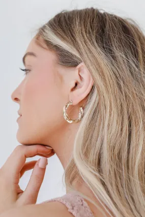 Katie Gold Hammered Hoop Earrings