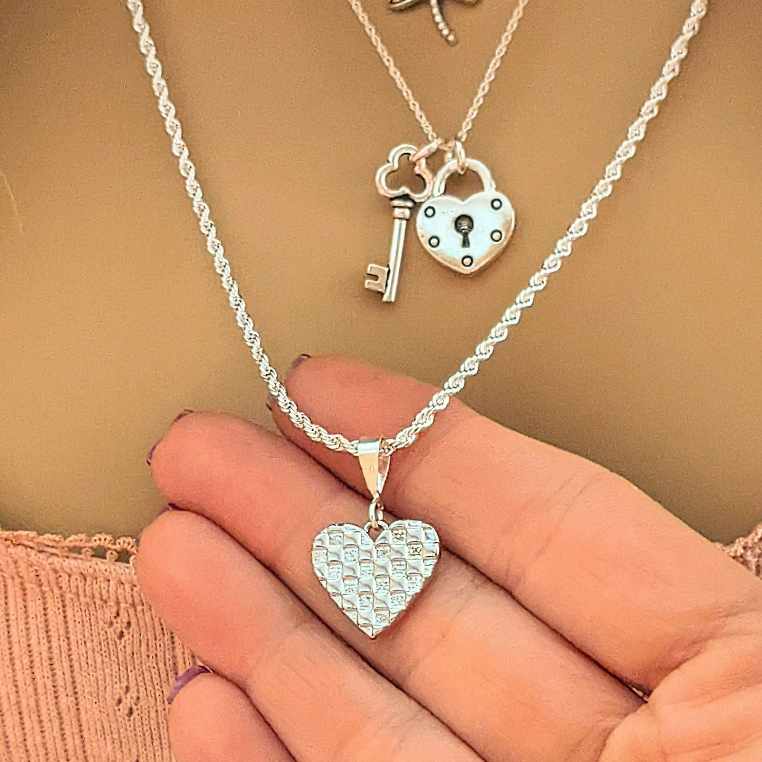 Key to my Heart Lock Layered Necklace Set