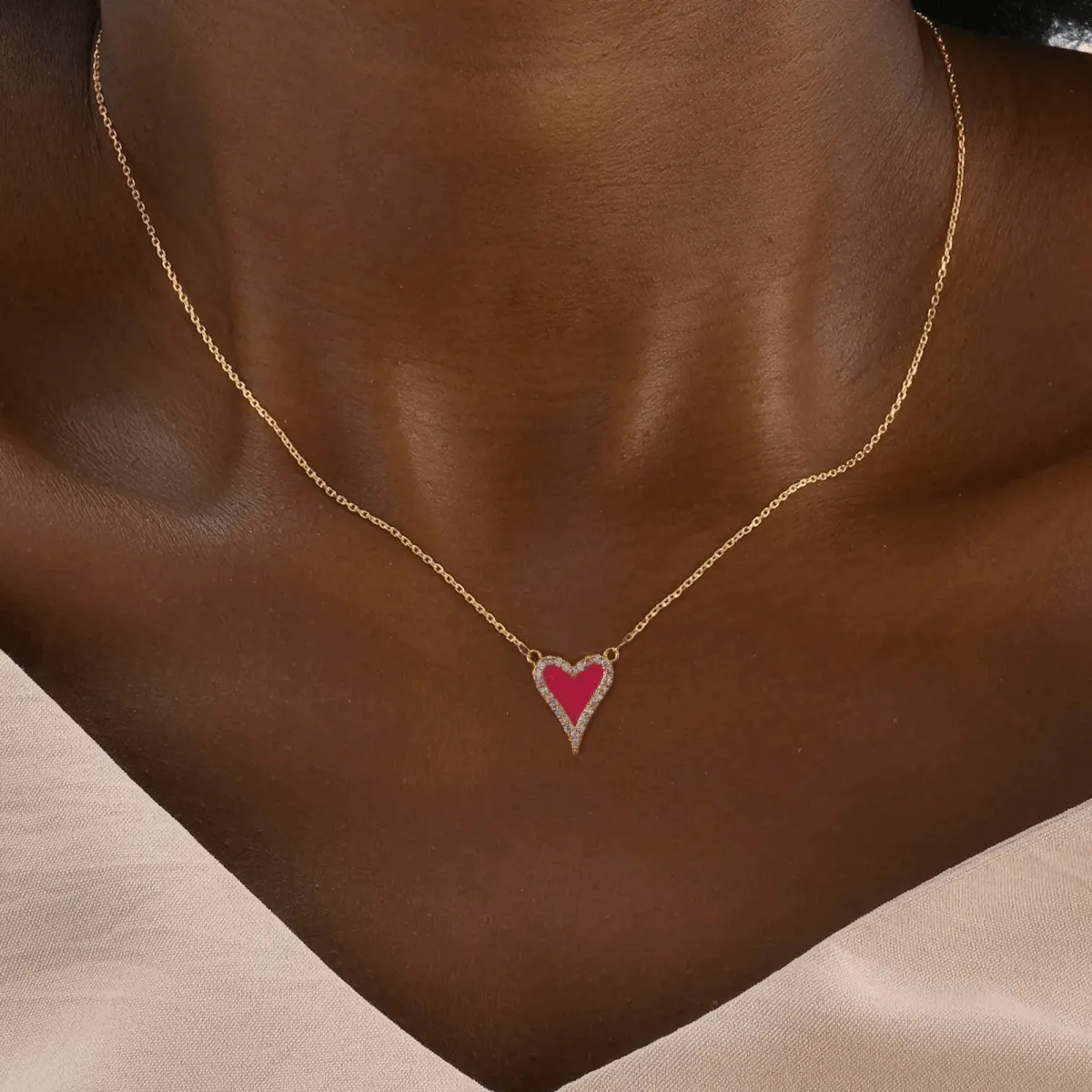 Kyerlyn CZ Heart Necklaces