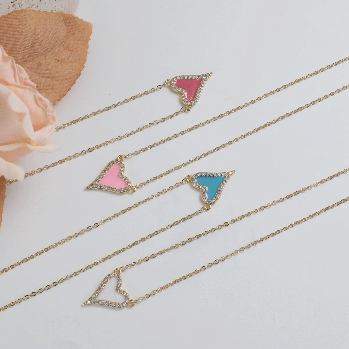 Kyerlyn CZ Heart Necklaces