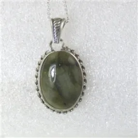 Labradorite Gemstone Pendant Necklace on 16 inch Chain