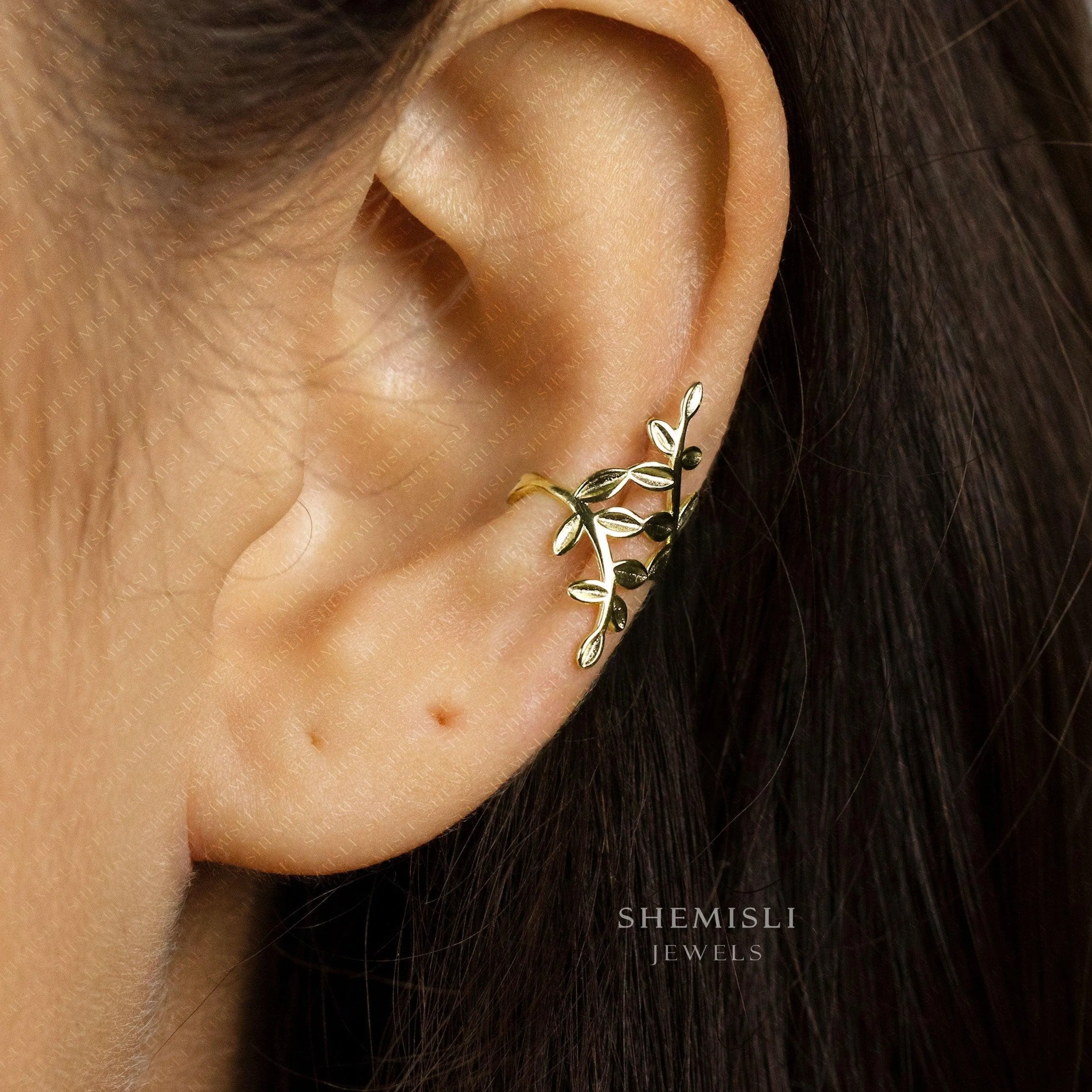 Leaf Conch Ear Conch Cuff, Earring No Piercing is Needed, Gold, Silver SHEMISLI SF053