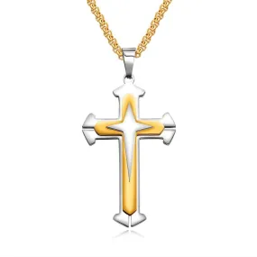 Men's Christian Necklace <br> Layered Gold