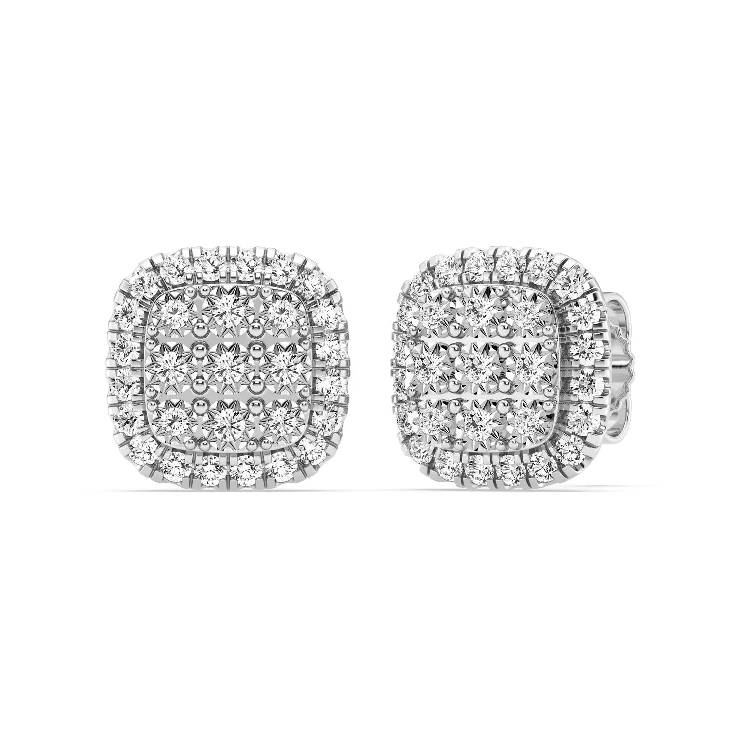 Miracle Halo Earrings with 1/2ct of Diamonds in 9ct White Gold