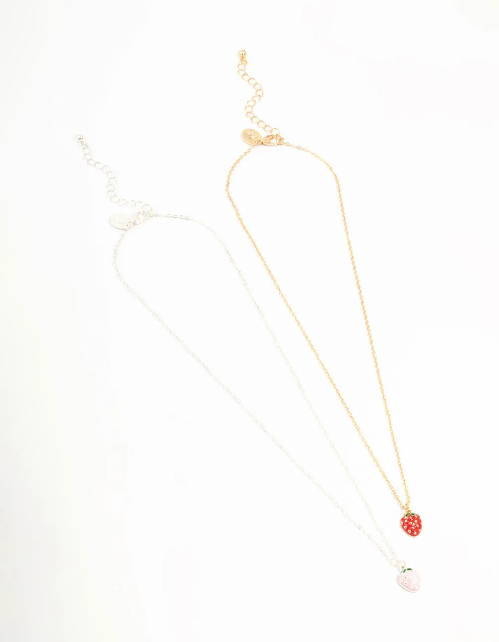 Mixed Metals Strawberry Necklaces 2-Pack