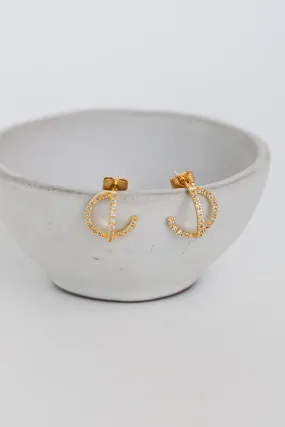 Natalie Gold Rhinestone Mini Hoop Earrings