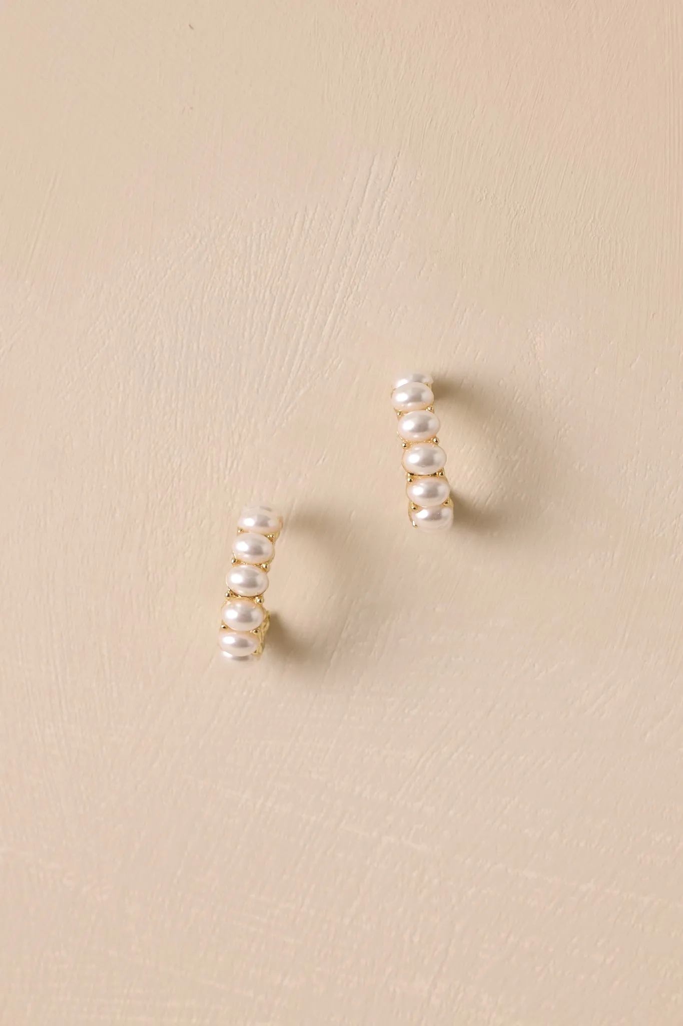 Never As It Seems Gold & Pearl Hoop Earrings