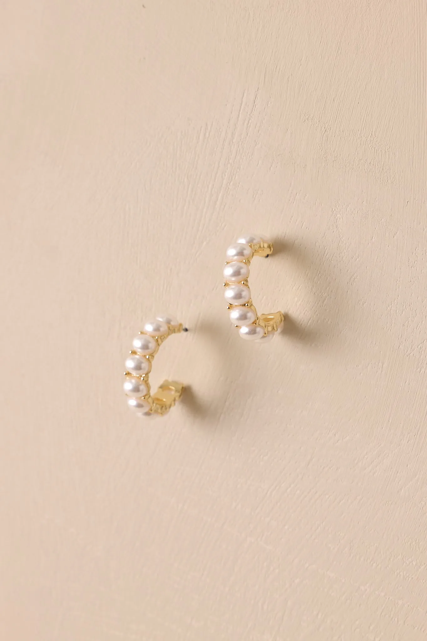 Never As It Seems Gold & Pearl Hoop Earrings