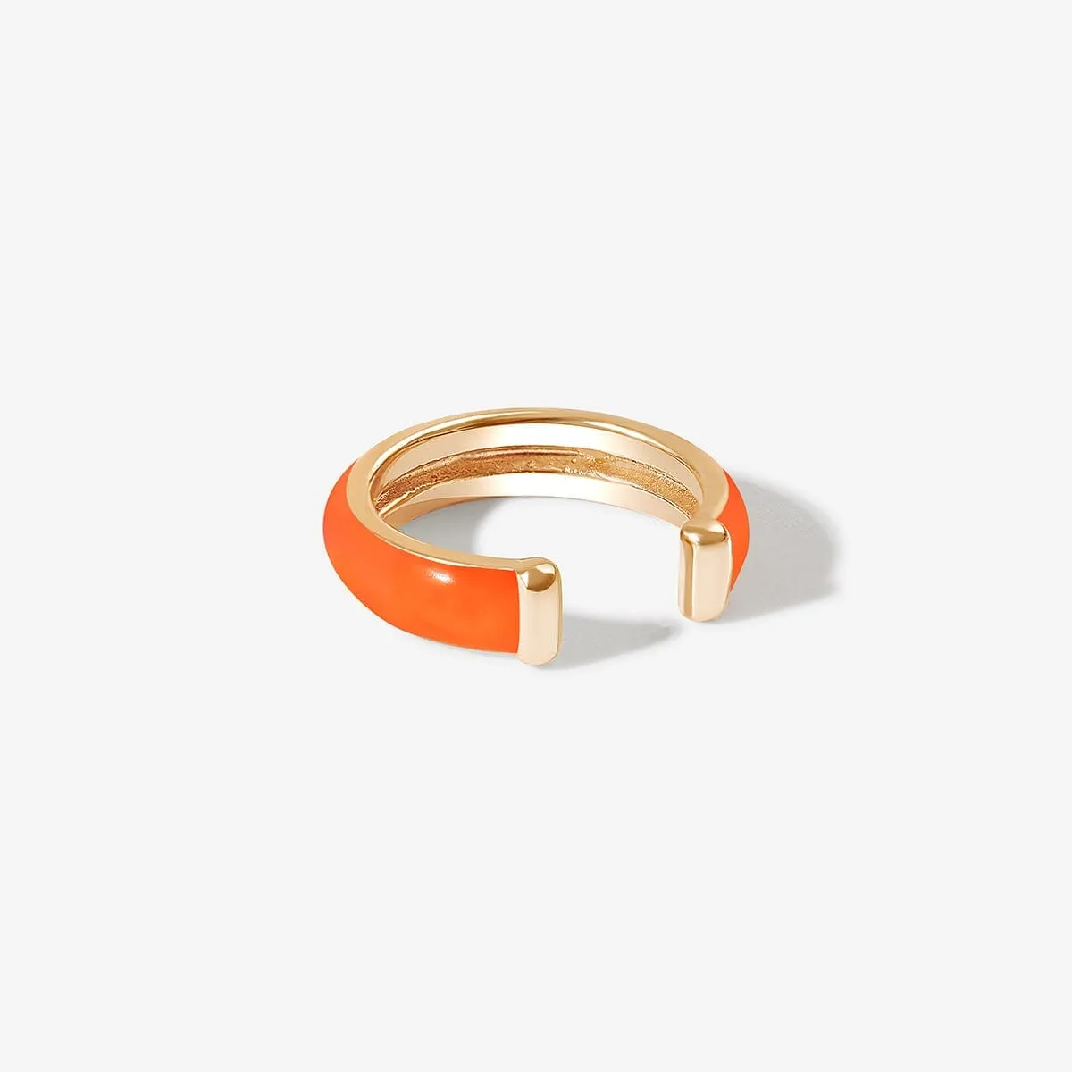 Oakes neon orange enamel ear cuff