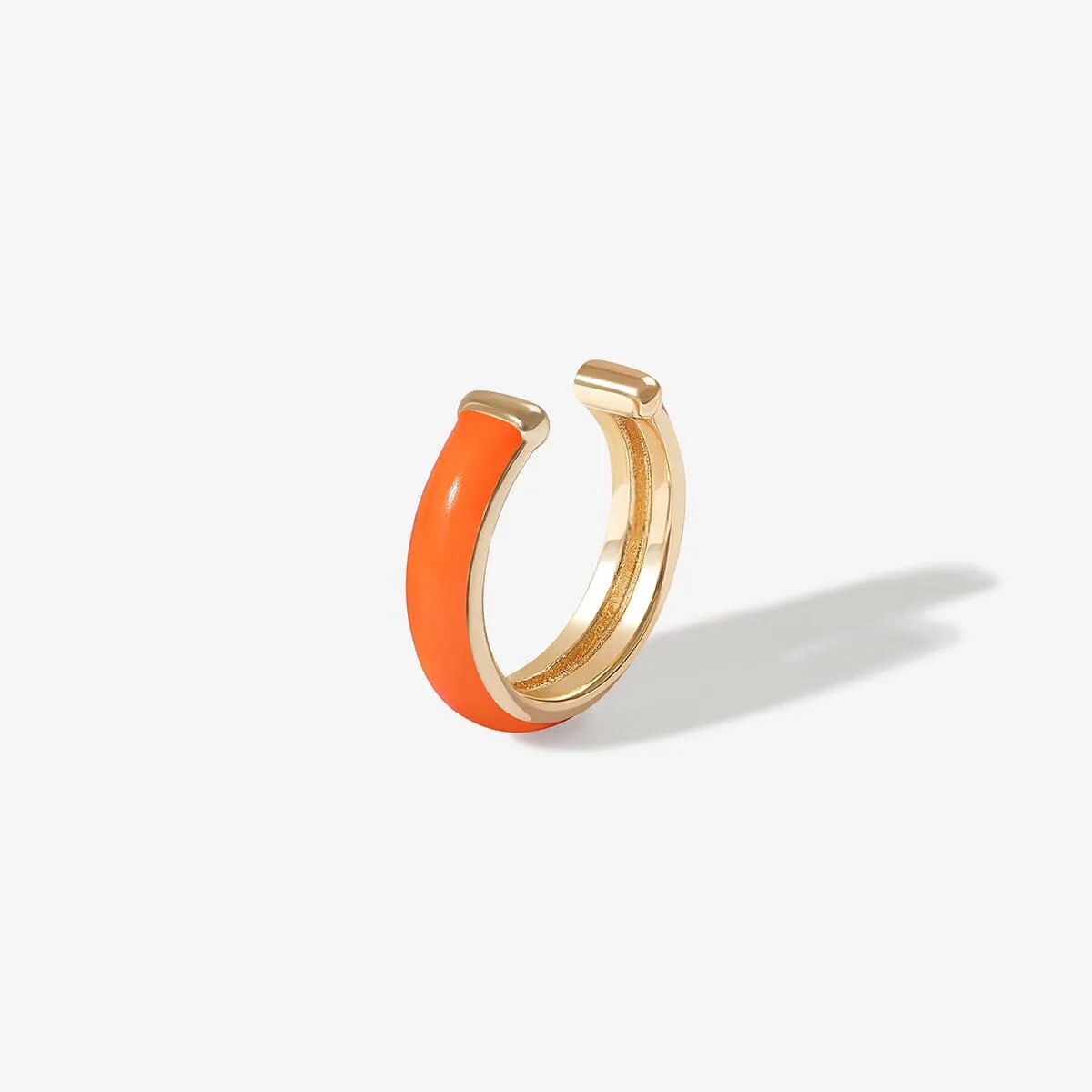 Oakes neon orange enamel ear cuff