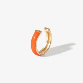 Oakes neon orange enamel ear cuff