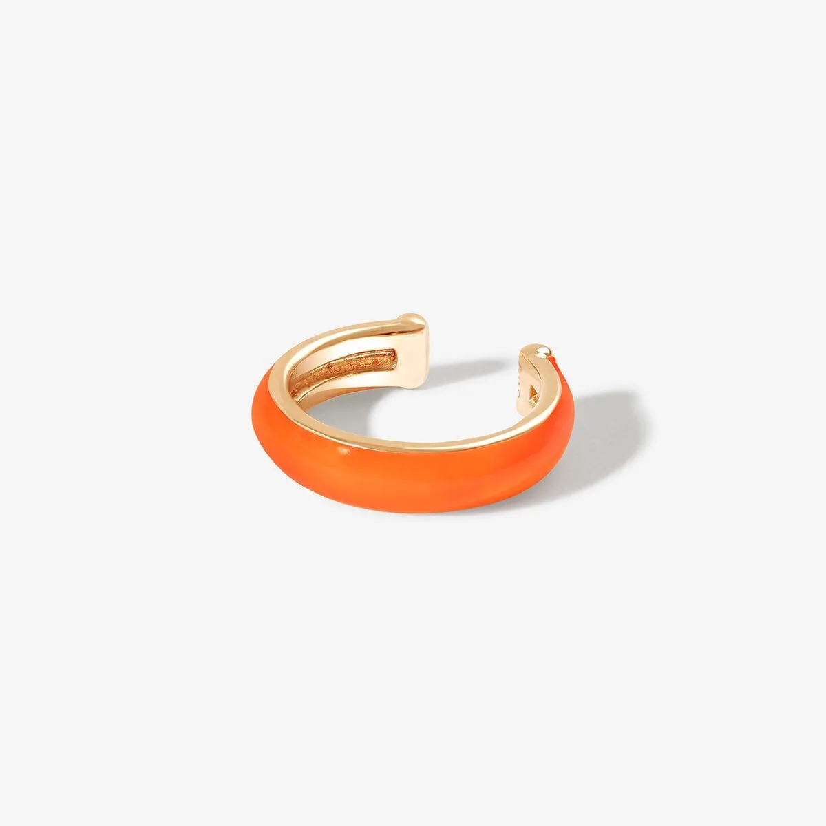 Oakes neon orange enamel ear cuff