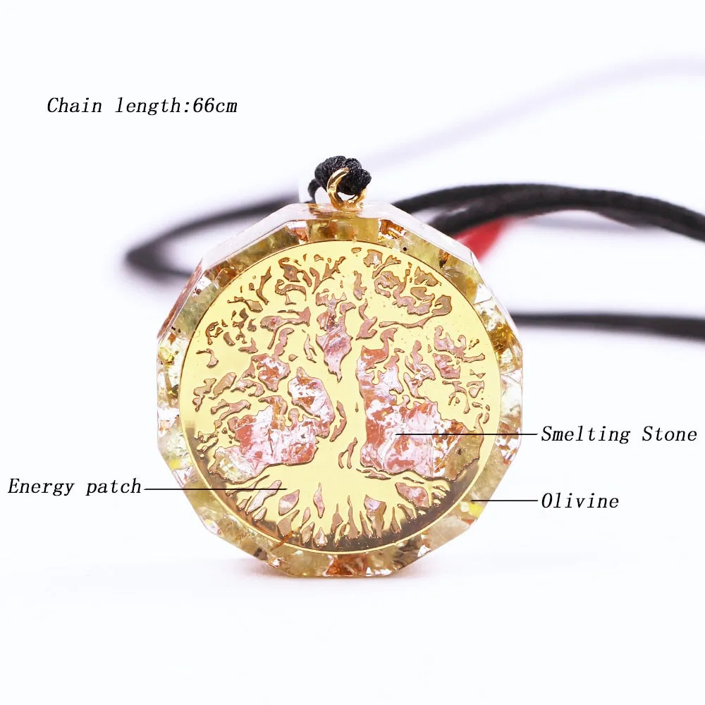 Orgonite  Necklace Tree Of Life Pendant Energy Stone  Reiki Chakra Yoga Necklace Healing Meditation Jewelry For Women