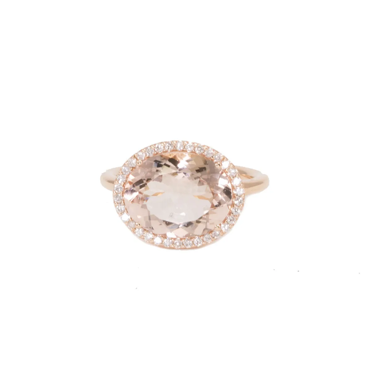 Oval Morganite & Diamond Ring