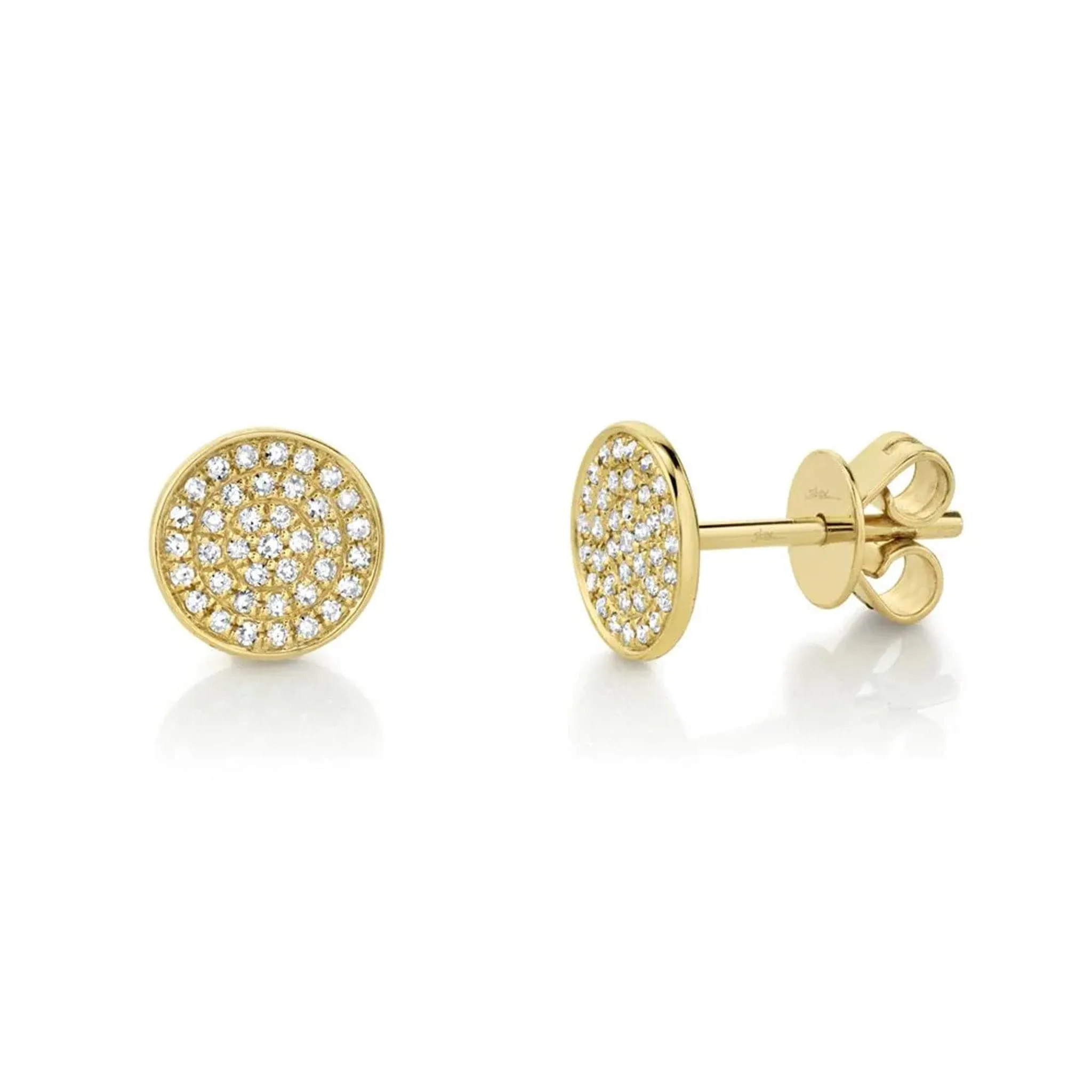 Pave Diamond Flat Studs by Shy Creation