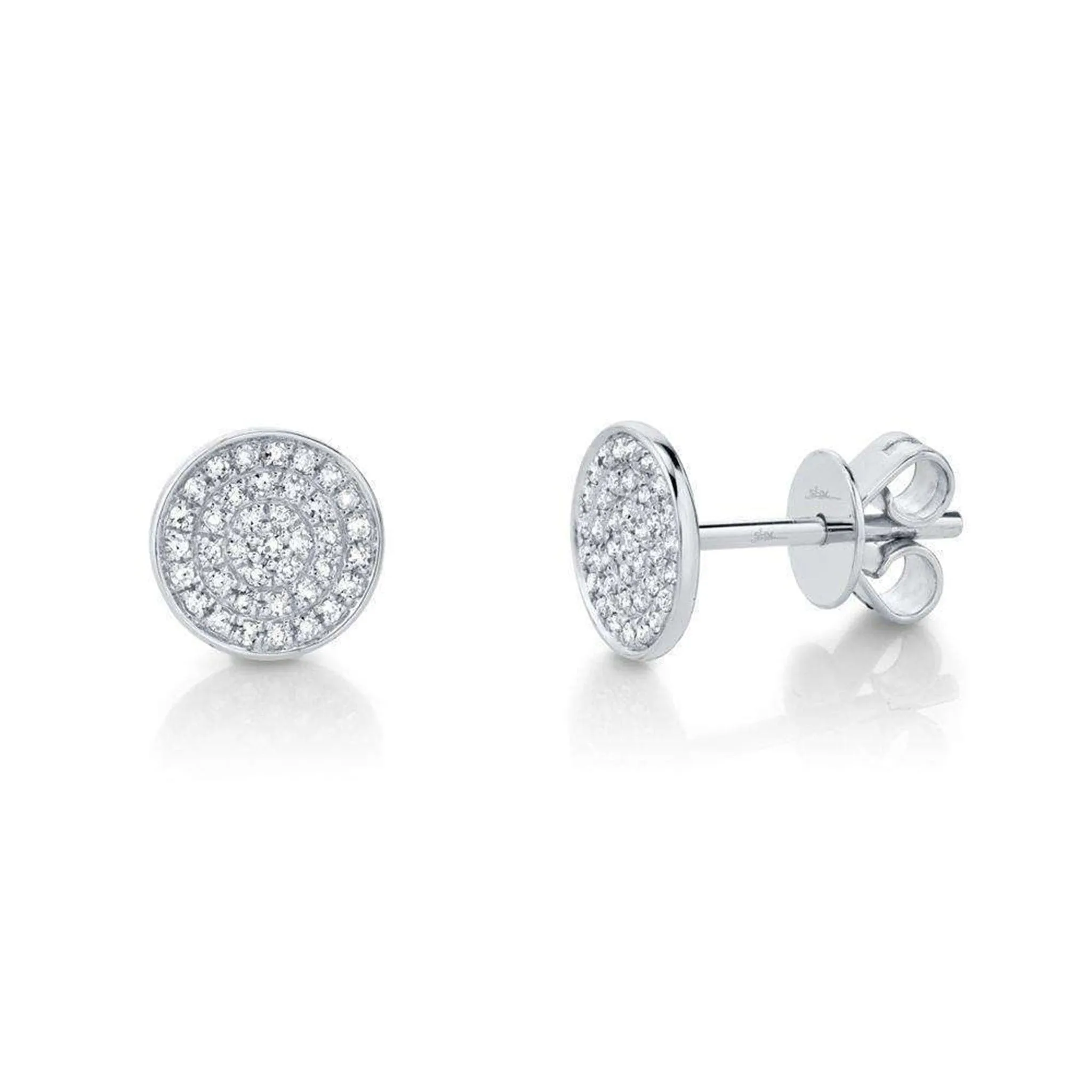 Pave Diamond Flat Studs by Shy Creation