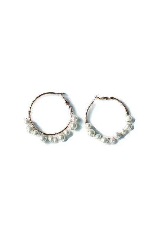 Pearl Fringe Hoops