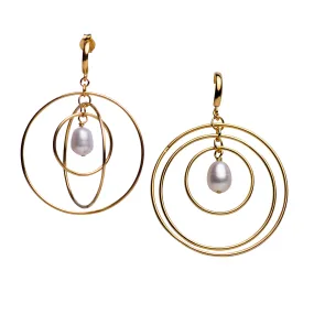 Pearl Statement Gold Earrings