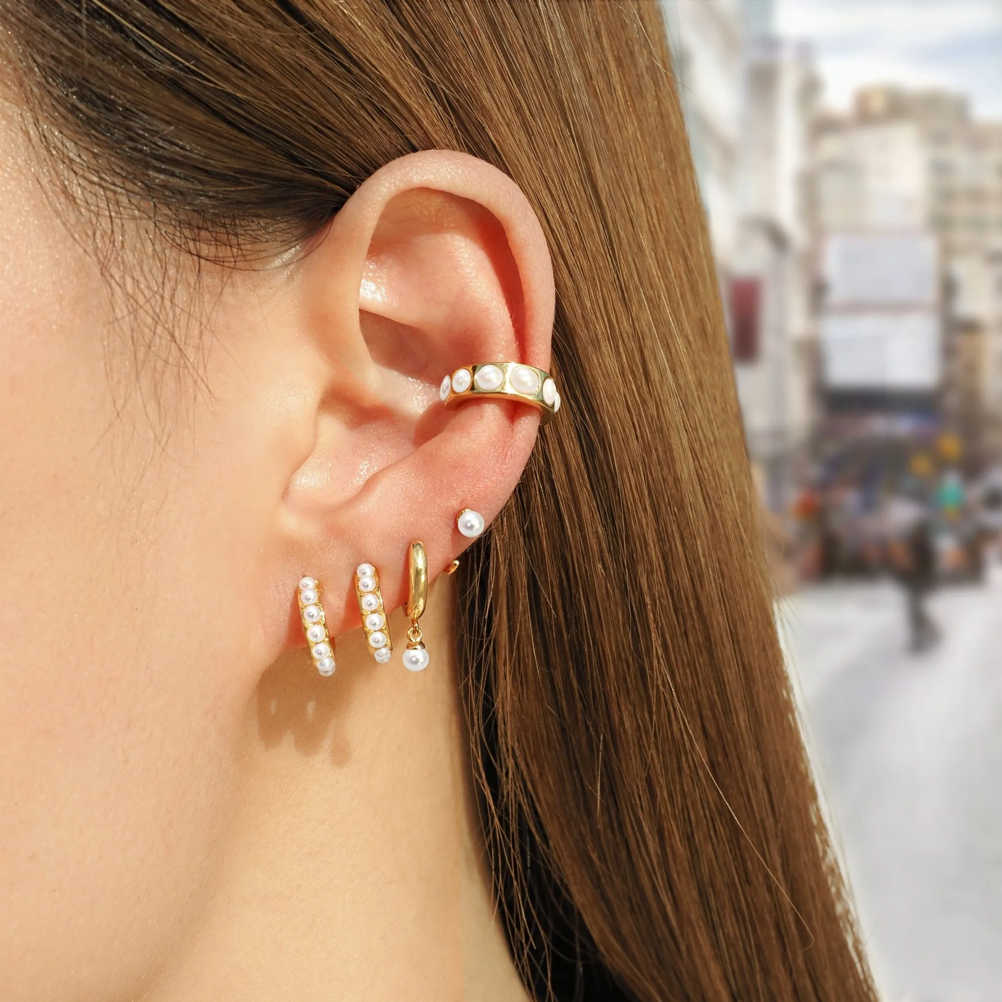 Pearl Stud Ear Cuff