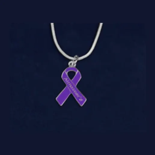 Purple Ribbon Necklace