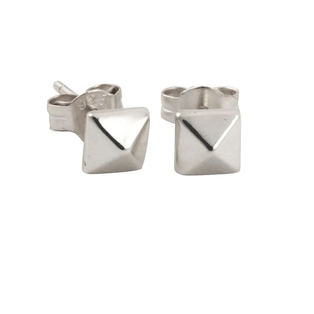 "Tiny" Sterling Silver Pyramid Stud Earrings Mini