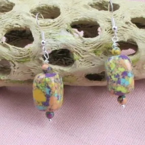 Rainbow Matrix Turquoise Drop Earrings