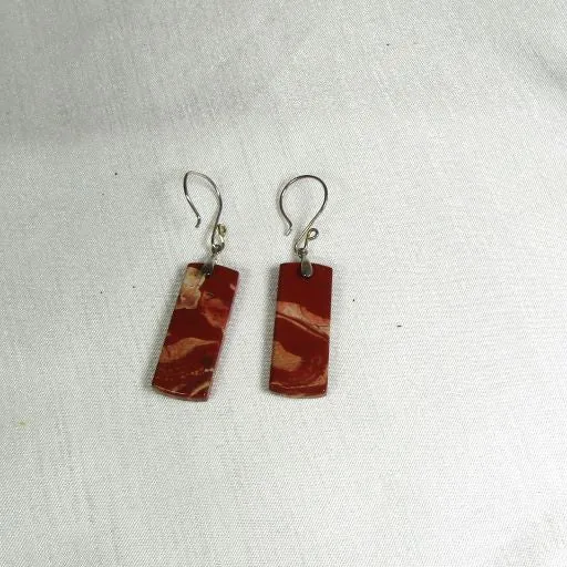 Red Creek Jasper Gemstone Dangle Earrings