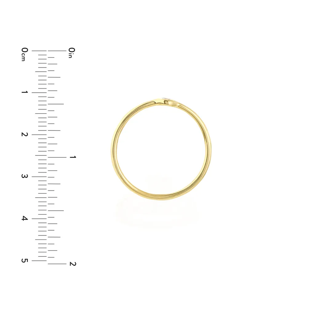 Round Diamond Bezel Ring | 14K Gold Stackable Ring