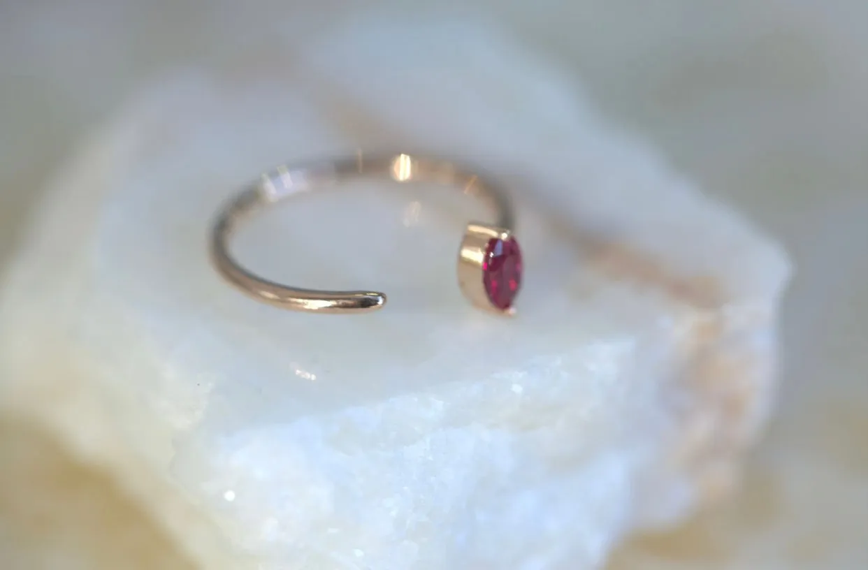 Ruby Open Nail Ring