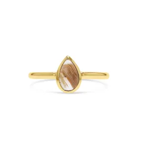 Rutile Quartz Bezel-Set Ring