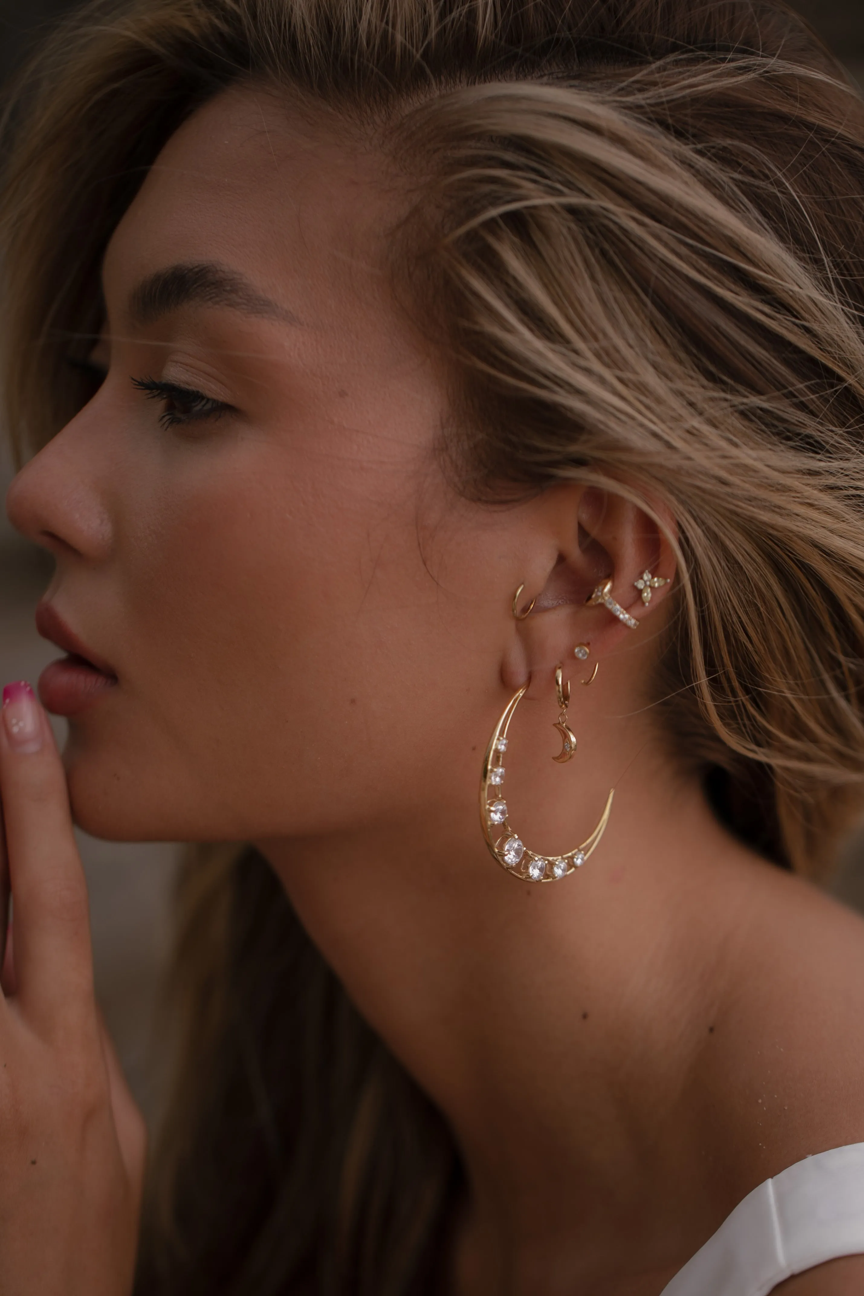 Selene Statement Hoops - Gold