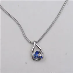 Shades of Blue Crystal  Pendant Necklace