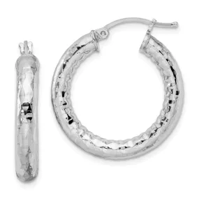 Silver D.C Hollow Hoop Hinged Back Earrings