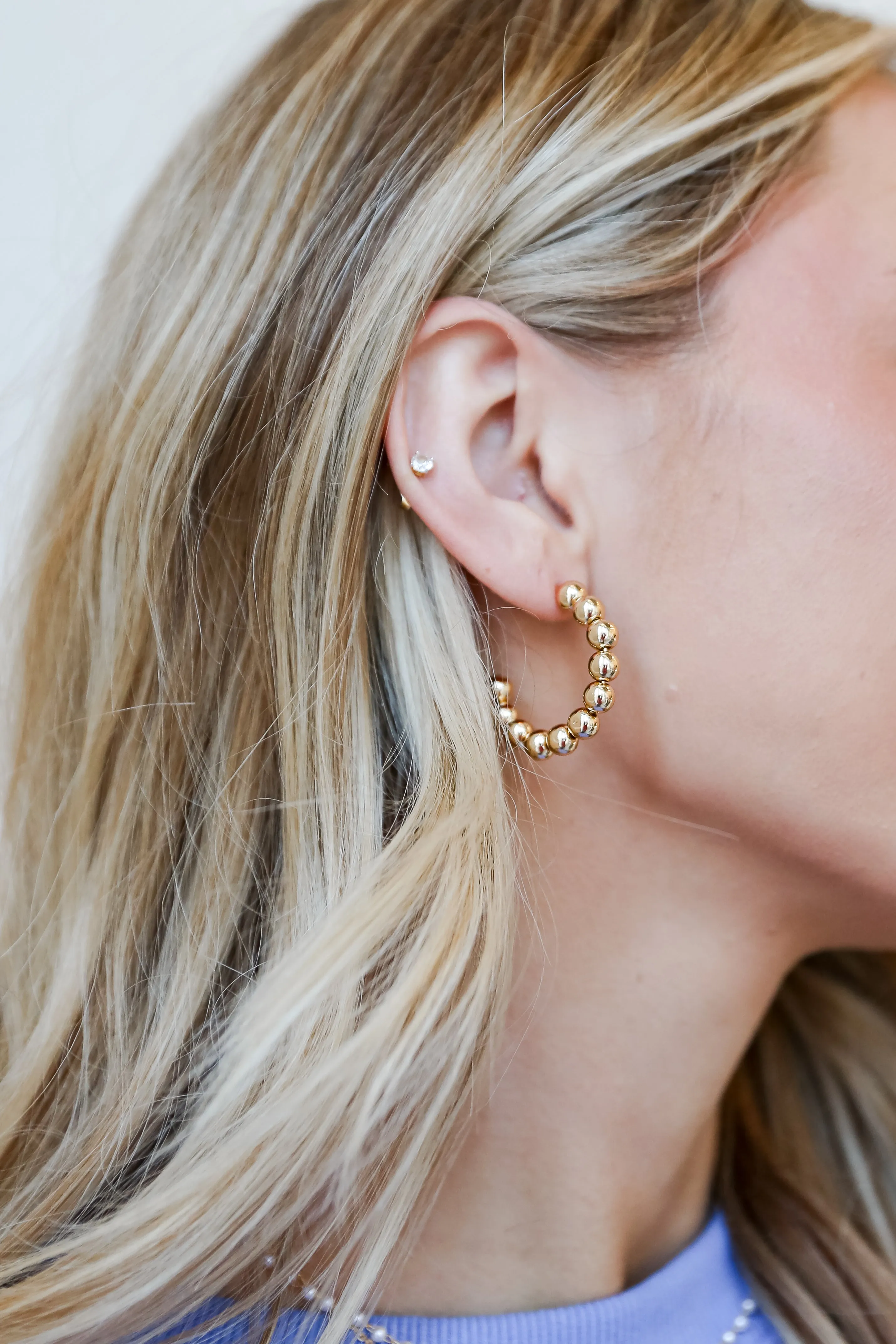 Skye Gold Ball Hoop Earrings