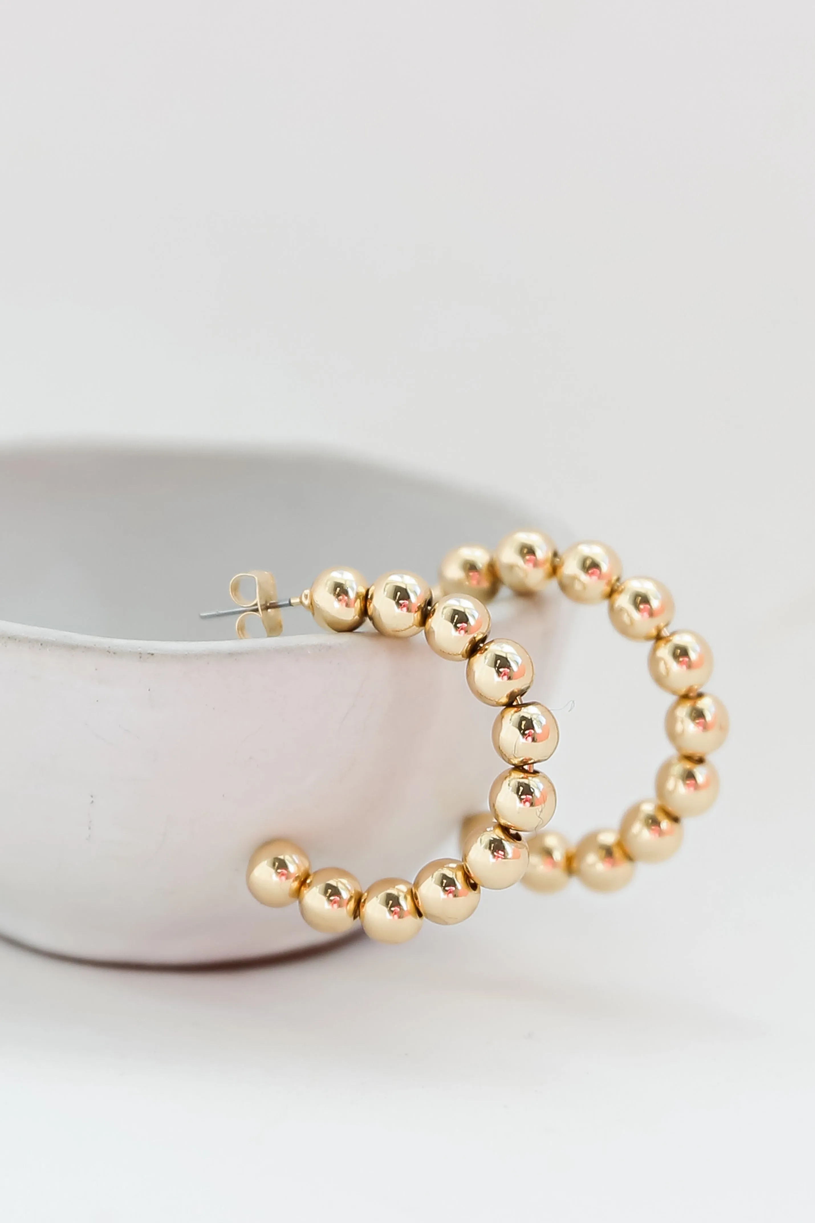 Skye Gold Ball Hoop Earrings