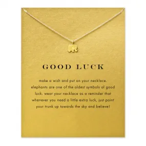 Sparkling Good Lucky Elephant Pendant Necklace