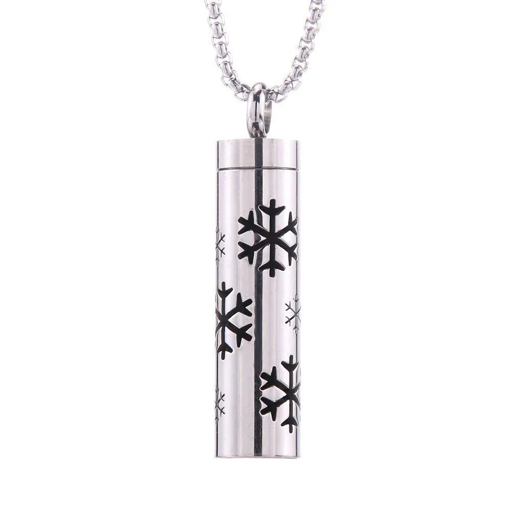 Stainless Steel Aromatherapy Pendant: Cylinder Love Necklace