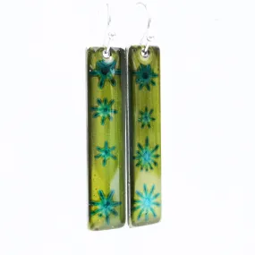 Starburst - long drop earrings with sterling silver earring hooks