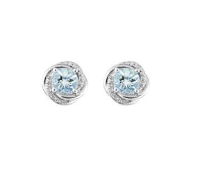 Swirl Aquamarine Earrings