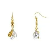 Two-Tone Cluster Petal Drop Earrings