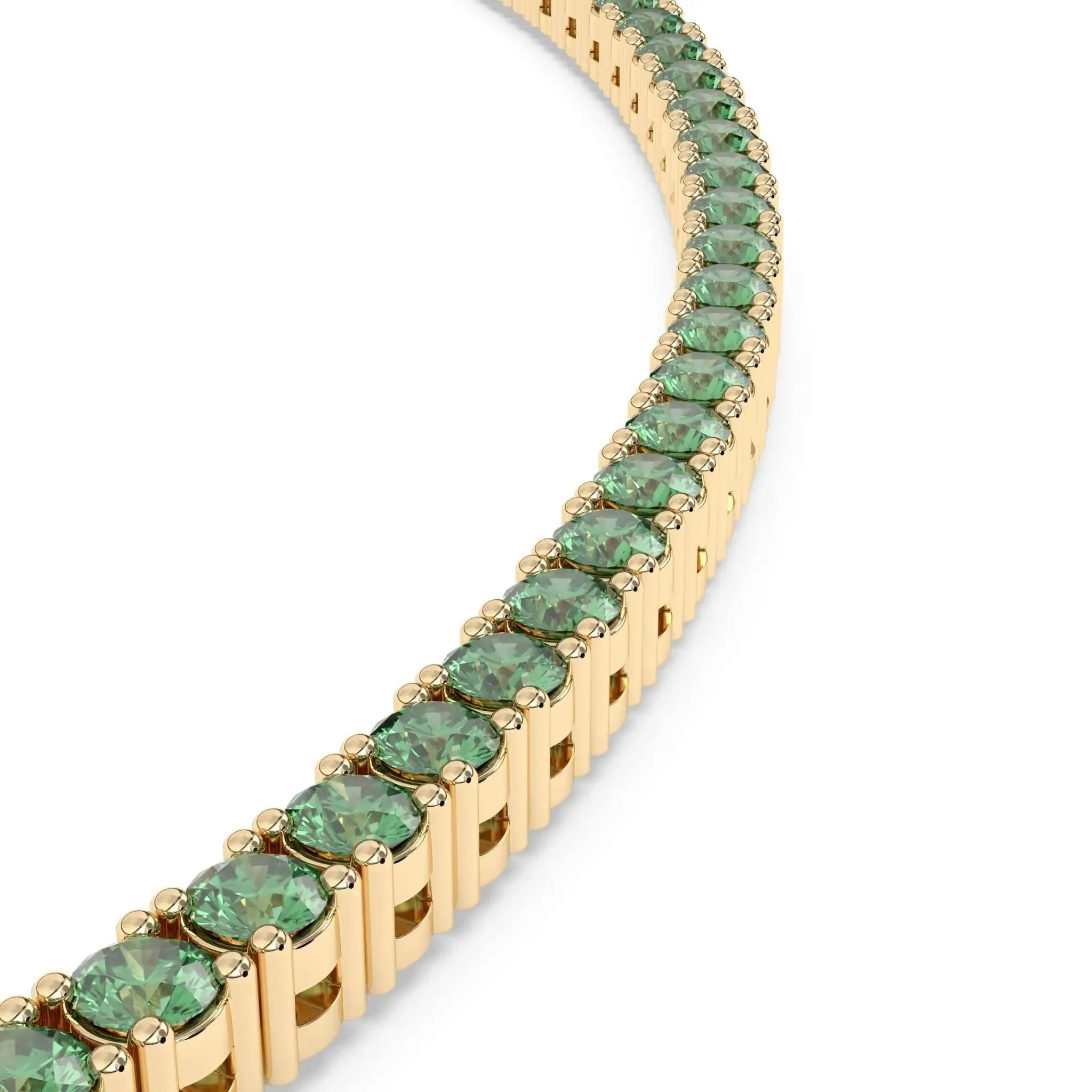 White & Green Topaz Tennis Necklace