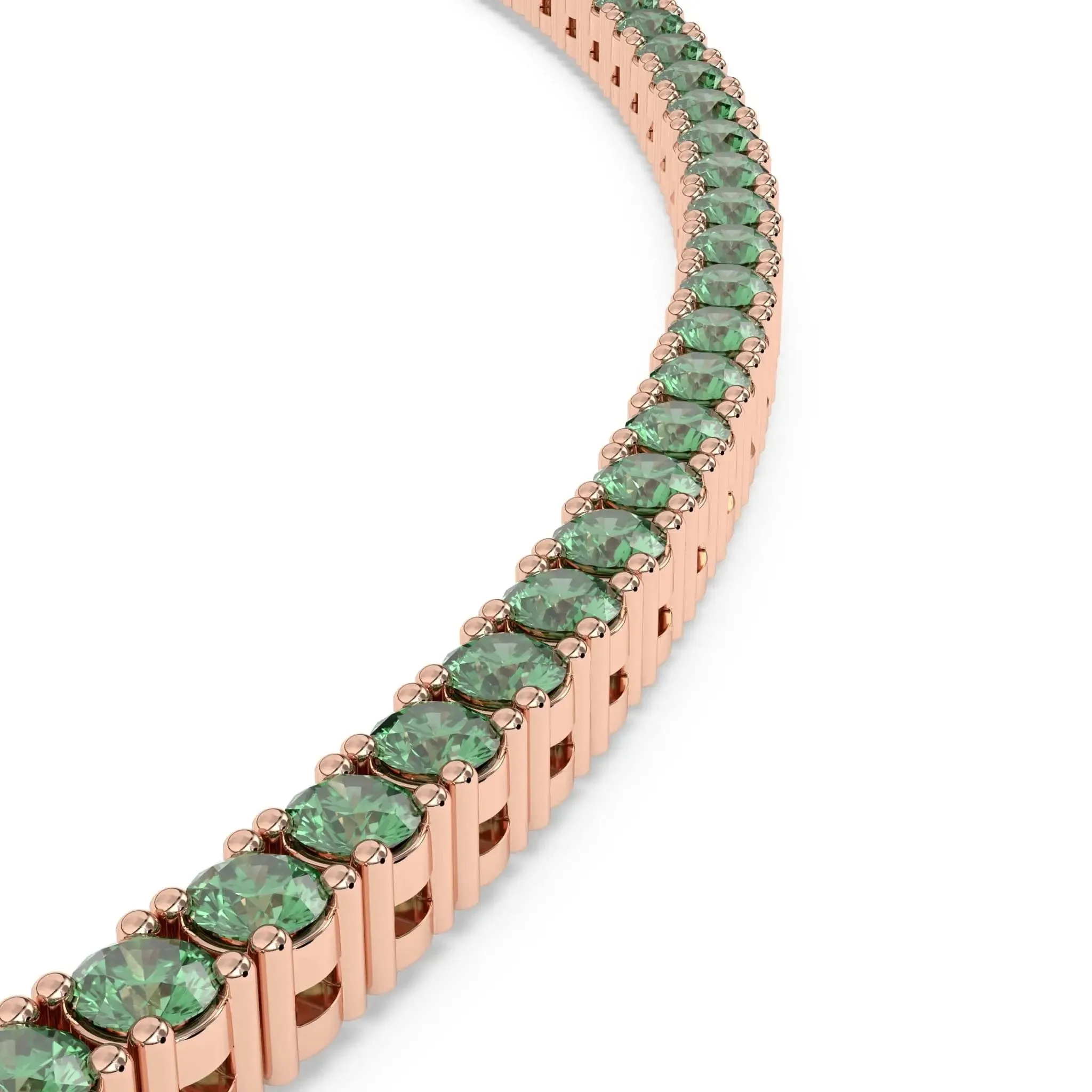 White & Green Topaz Tennis Necklace