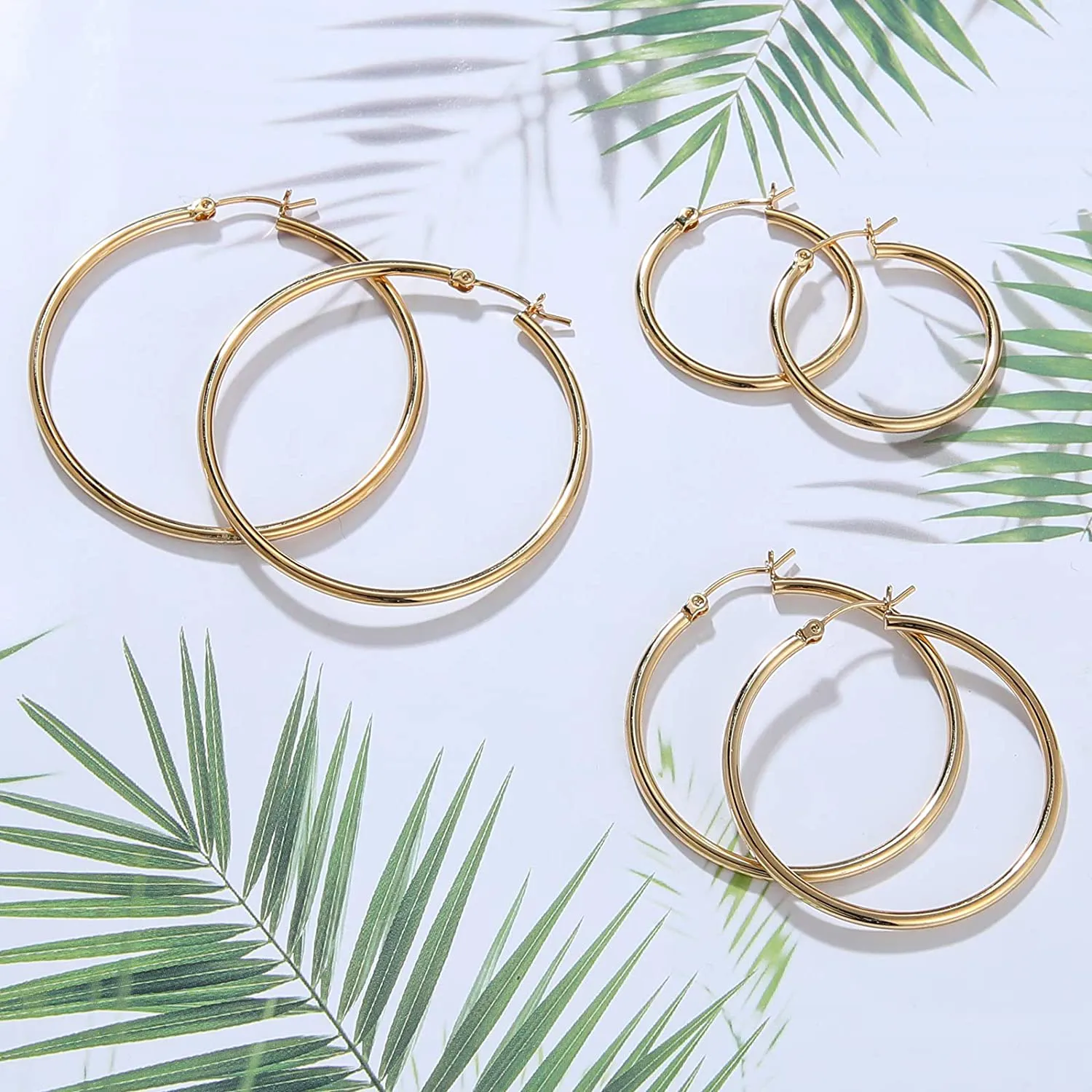 Women's 14k Gold Plated Hoop Earrings